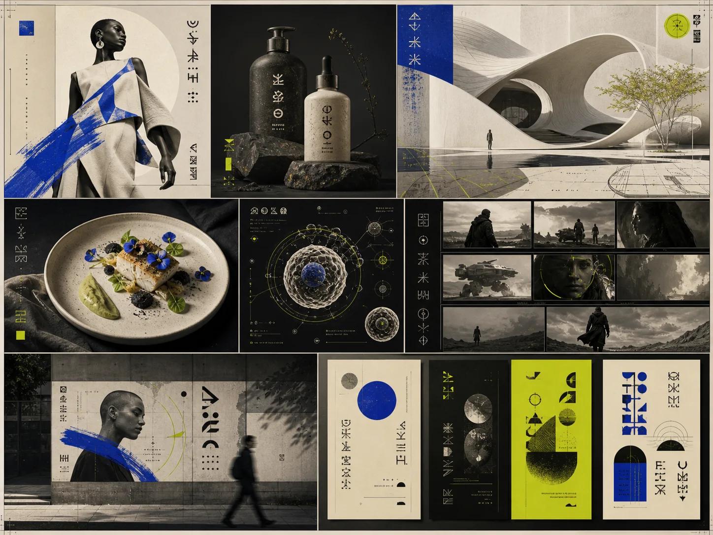 Montage of ecommerce, campaign, social, interface, education, character, and localization image systems